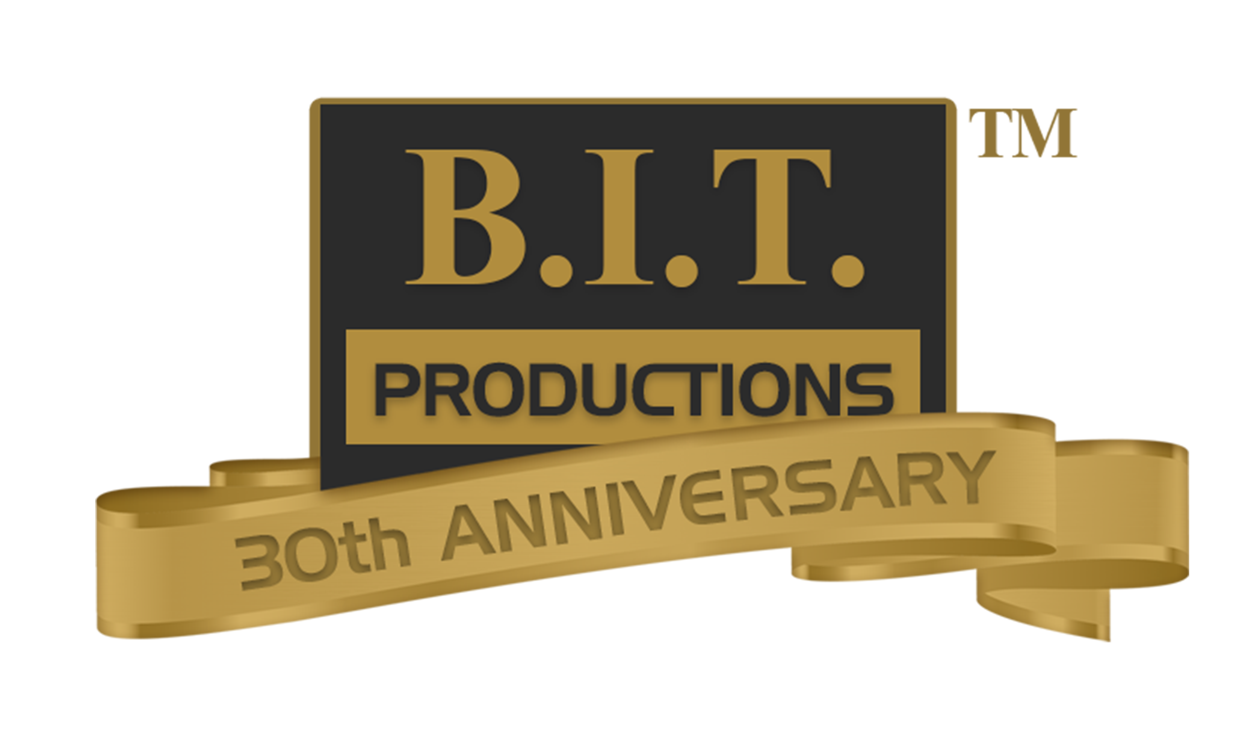 30th Anniversary Black and Gold Reversed Logo with Outline