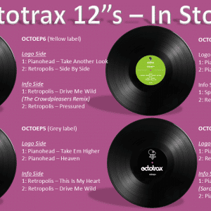 1 OCTOTRAX 12" RELEASES - Pianohead / Retropolis